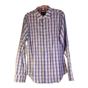 Bonobos Slim Fit Gingham Dress Shirt | Blue & Pink Check | Mens Medium